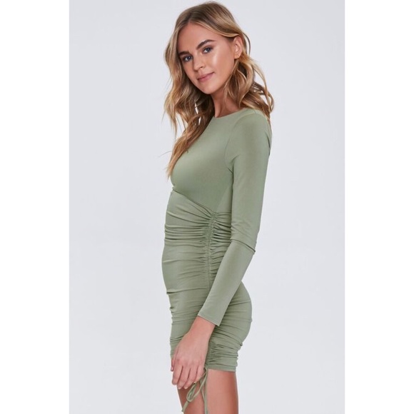 F21 Ruched Drawstring Mini Dress NWT - Picture 4 of 8